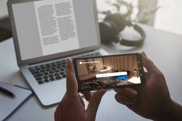 Hotel mobile application in the tablet and iPhone screen